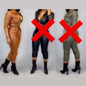 Faux Leather Jumpsuit
